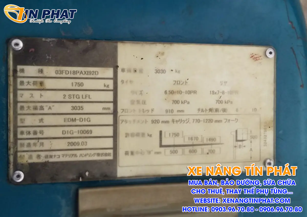 Xe Nâng Dầu Sumitomo 03FD18 2 Tấn Cũ | Xe nâng Tín Phát | xenangtinphat.com